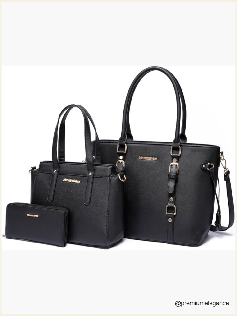 3 Piece Tote Bag and Wallet Set Shoulder Satchel Purse Set Women Handbags
